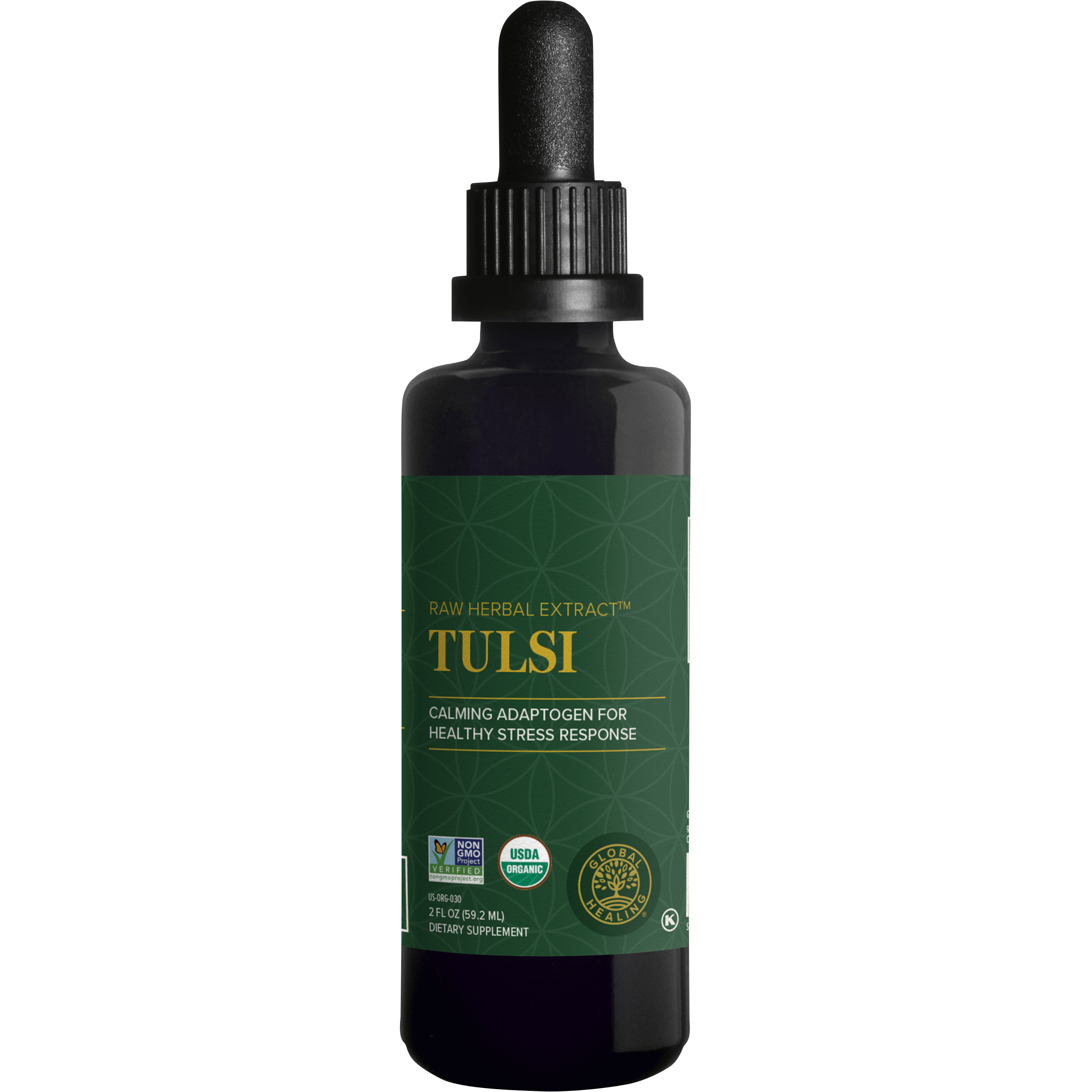 Organic Tulsi - Global Healing - Calming Adapogen  - 2fl Oz Bottle