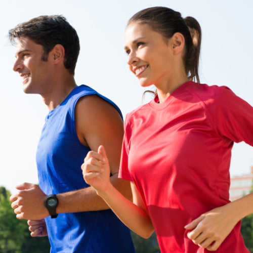 Man and woman jogging