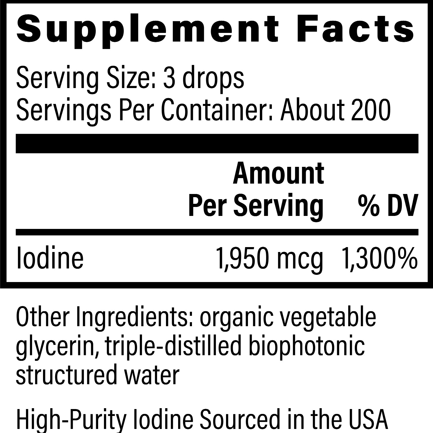Global Healing Detoxadine Nacent Iodine Thyroid Support Supplement Facts 1fl oz