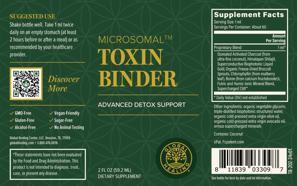 Global Healing Toxin Binder Bottle label