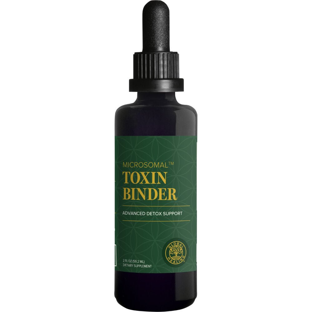 Global Healing Toxin Binder, 2fl oz bottle with a 60ml capacity.