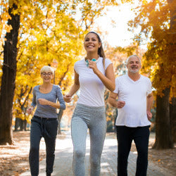 Three people jogging