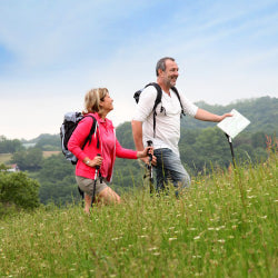 Man and woman hiking