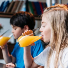 Children drinking juice