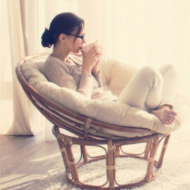 Woman relaxing in a chair