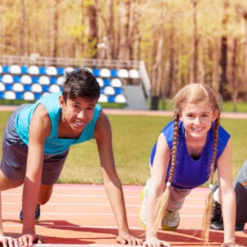 Children doing press ups