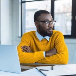 Man thinking at work