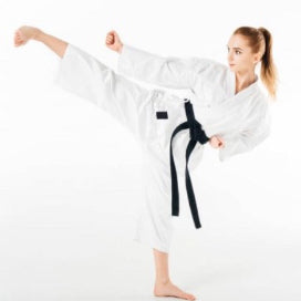 Woman doing karate move