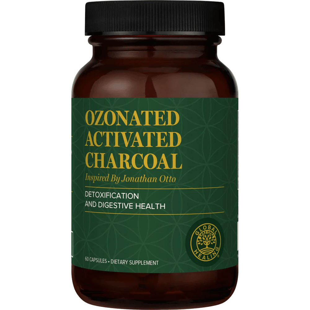 Global Healing Ozonated Activated Charcoal 60 Capsules Bottle