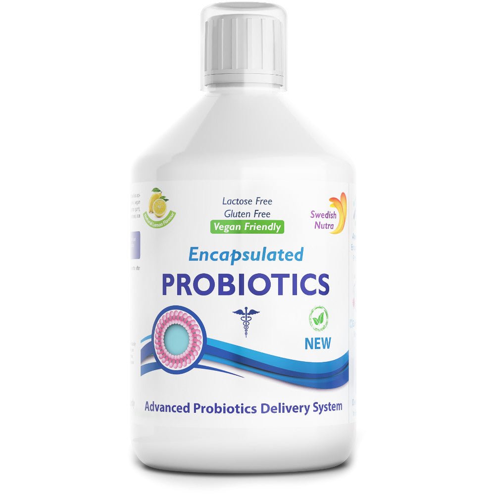 Swedish Nutra Encapsulated Probiotics Front Bottle