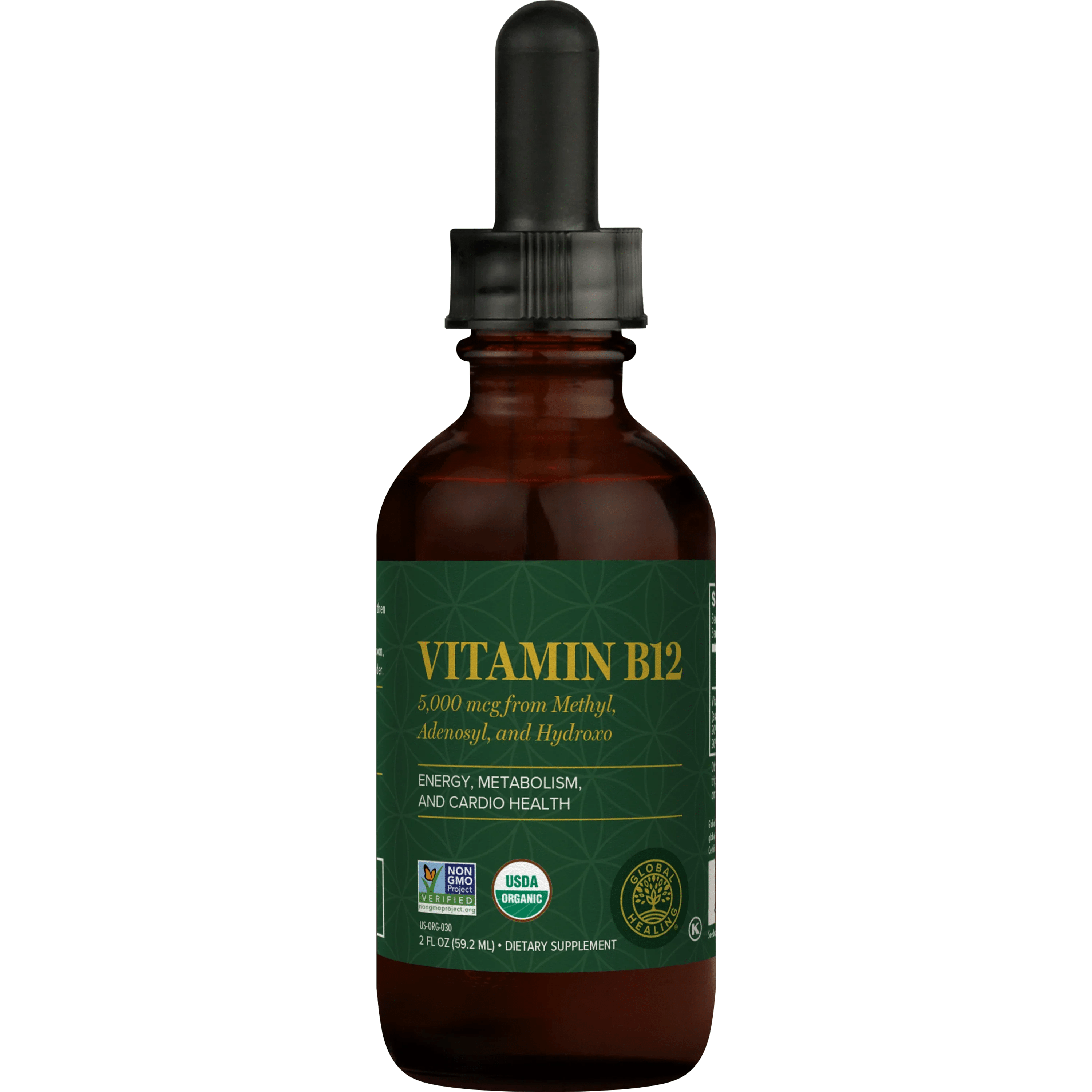 Vitamin B12 bottle from Global Healing Thyroid Health Bundle