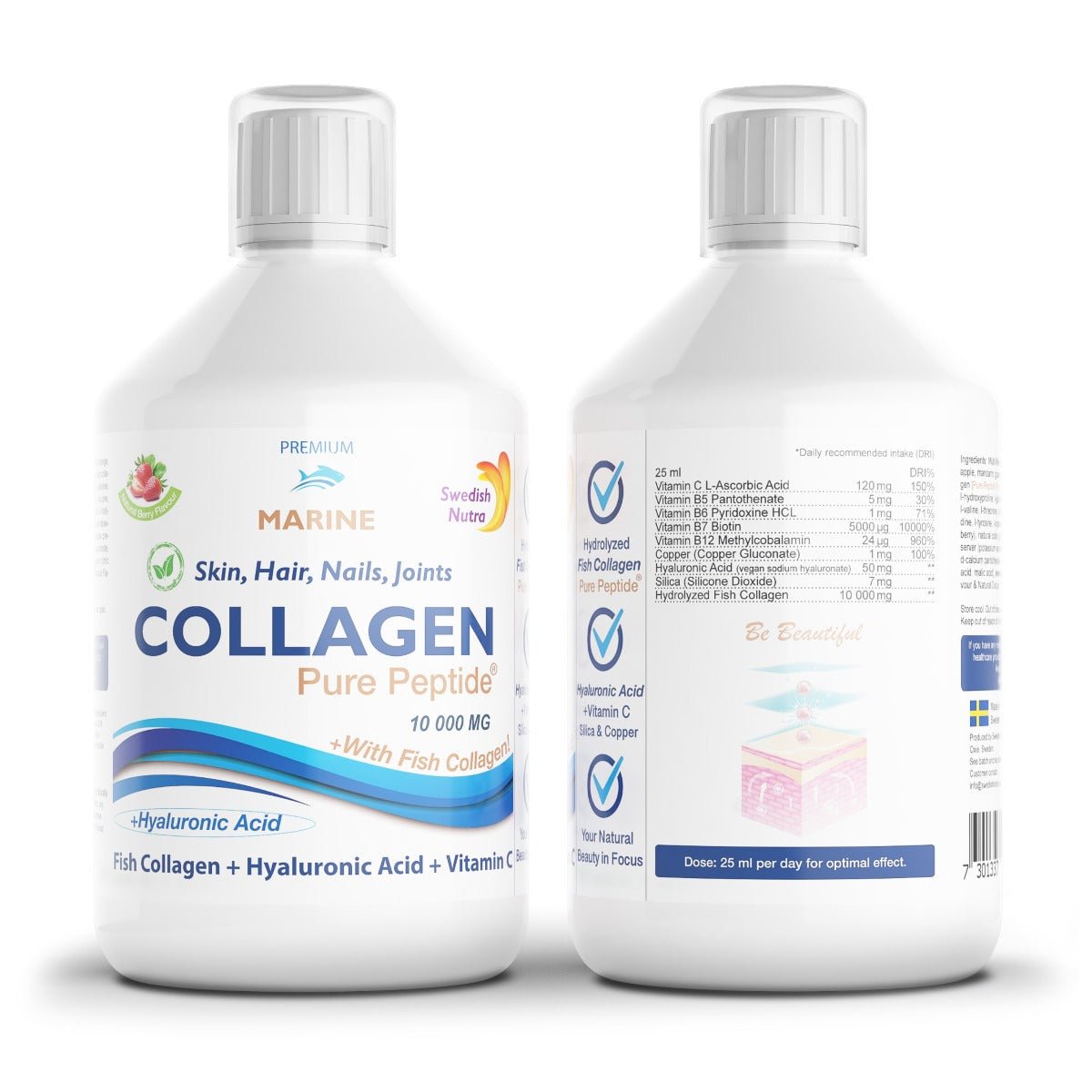 Swedish Nutra Marine Collagen Front and Back