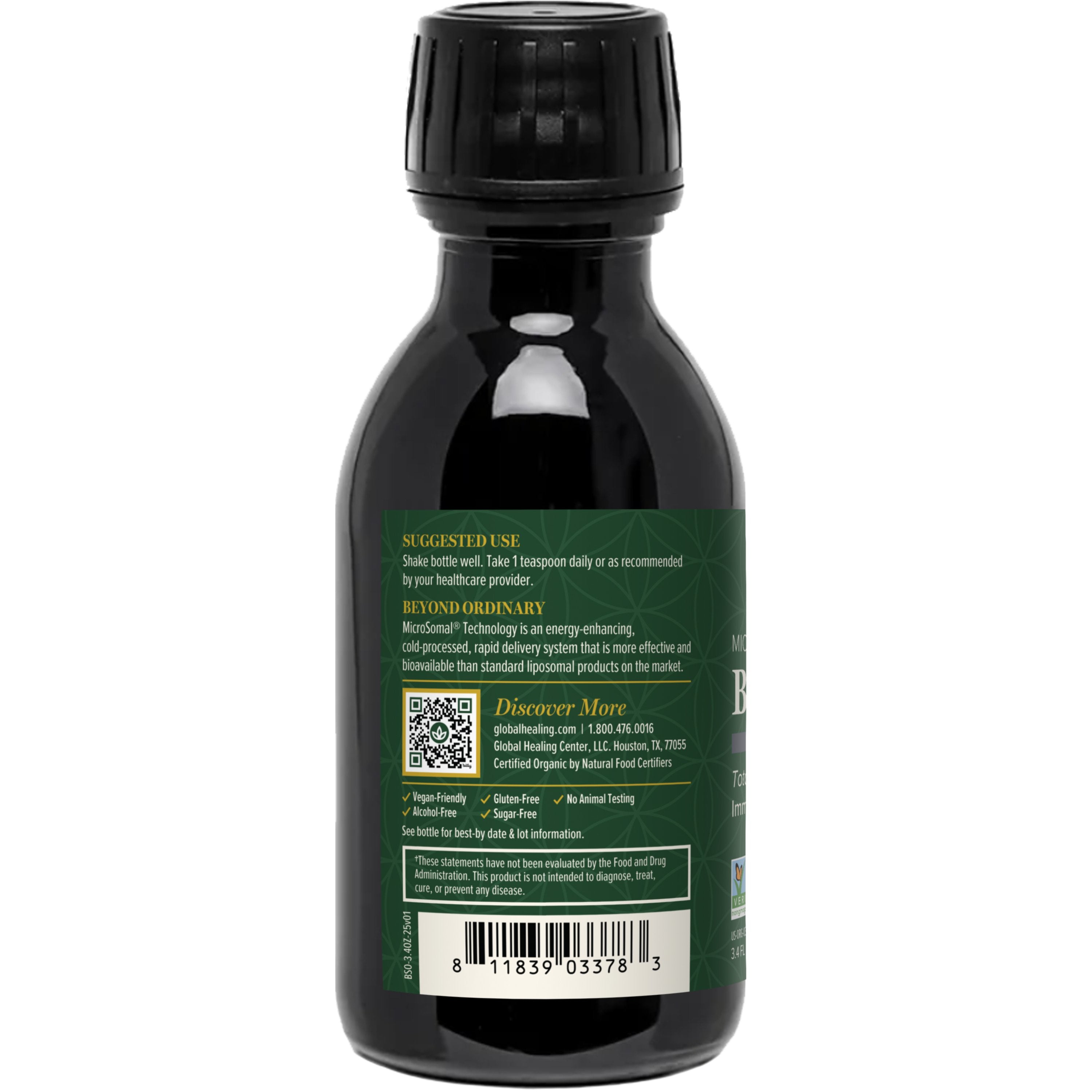 Egyptian Black Seed Oil 100ml Left View Bottle by Global Healing