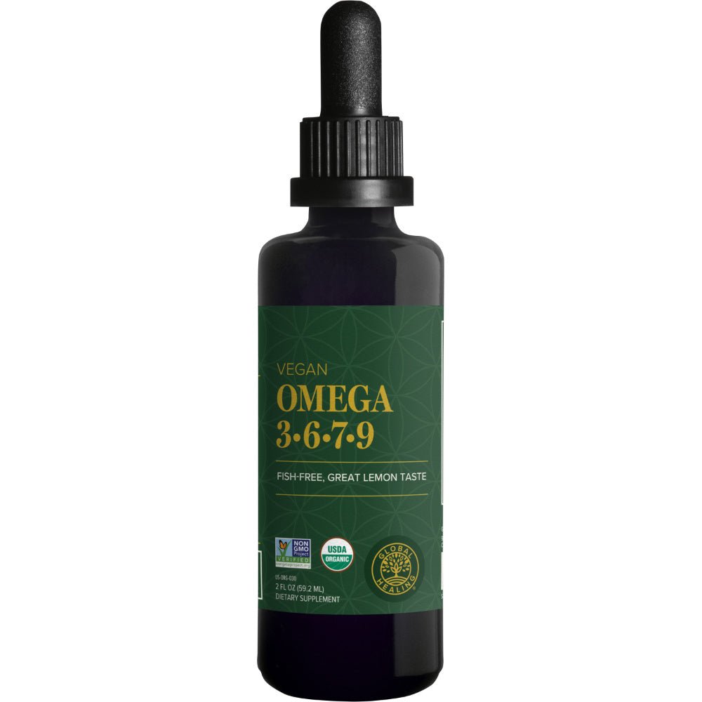 Vegan Plant Based Omega 3-6-7-9 by Global Healing 2fl oz Bottle