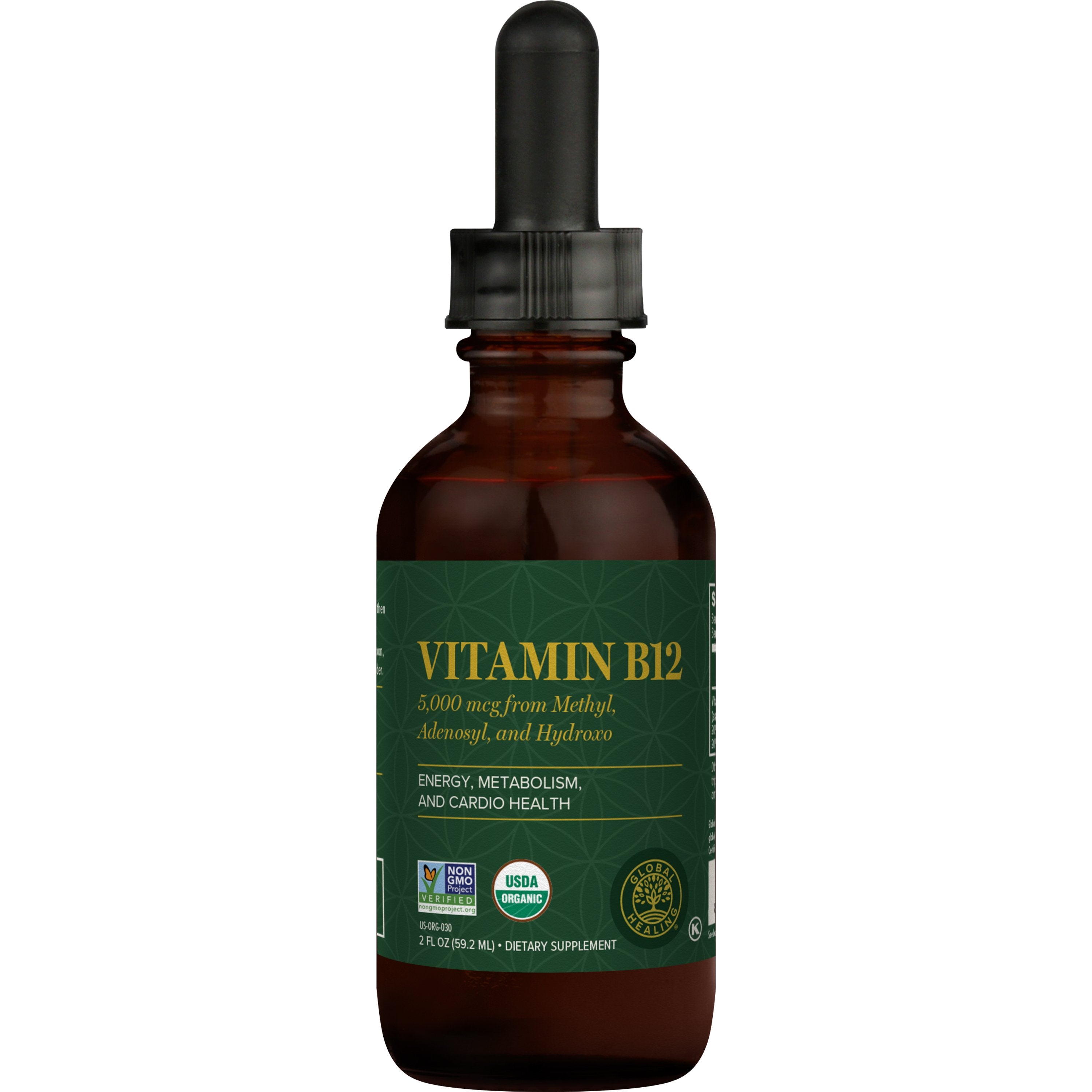 Global Healing Organic Vitamin B12 2fl Oz 59.2ml Bottle