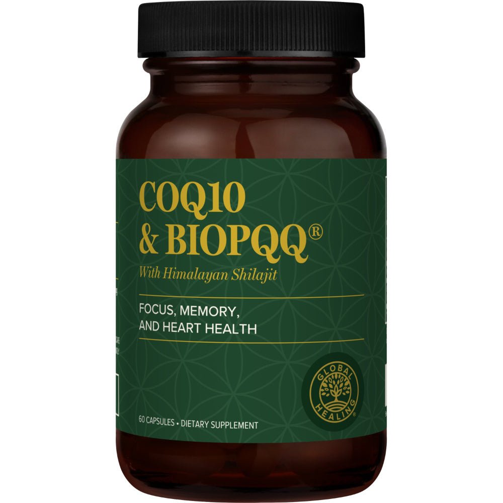 CoQ10 & BioPQQ With Shilajit 60 Capsules Bottle by Global Healing 