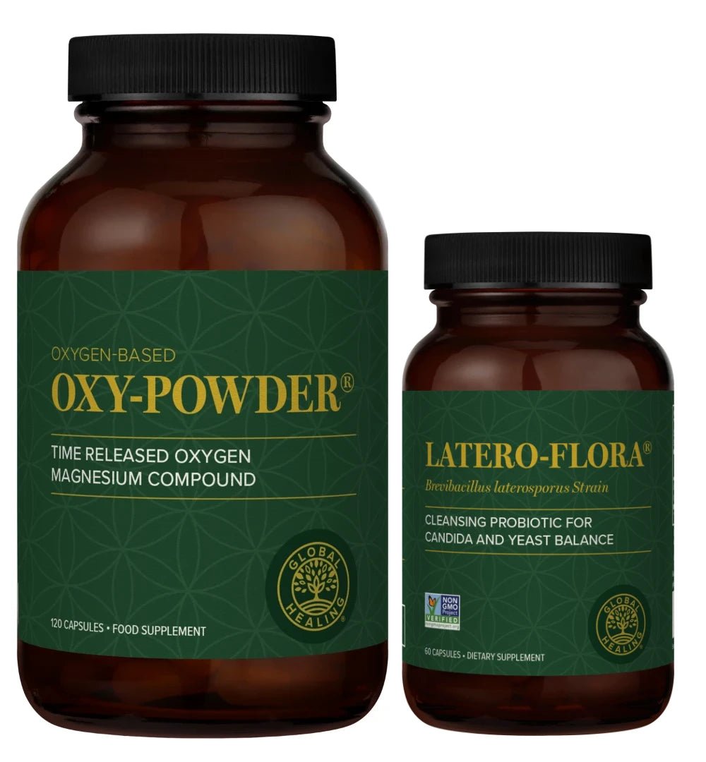 Colon Cleanse Program  - Global Healing - Oxy-Powder 120caps and Latero-Flora 60 caps