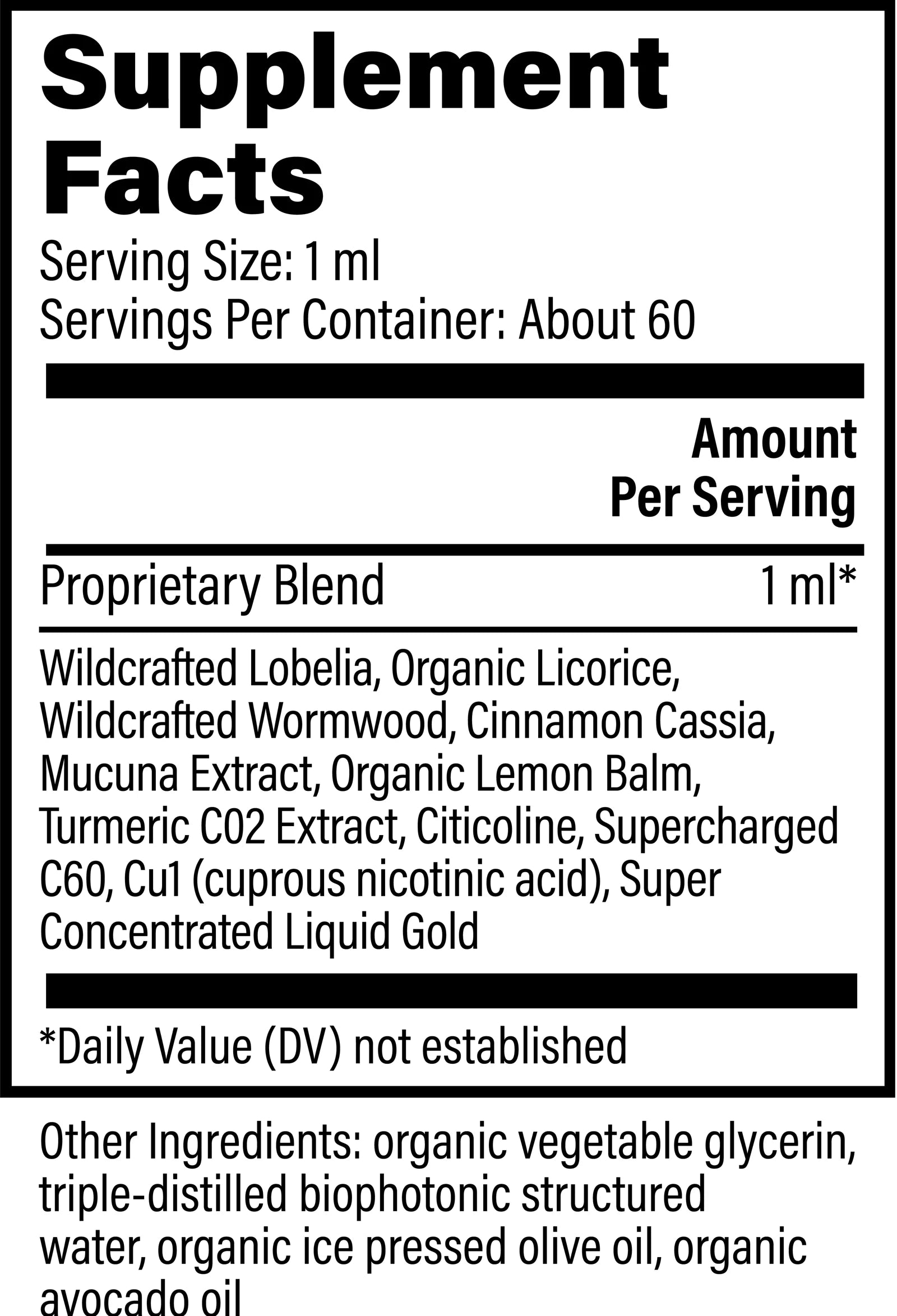 Label displaying the ingredients of a Foreign Protein Cleanse supplement.
