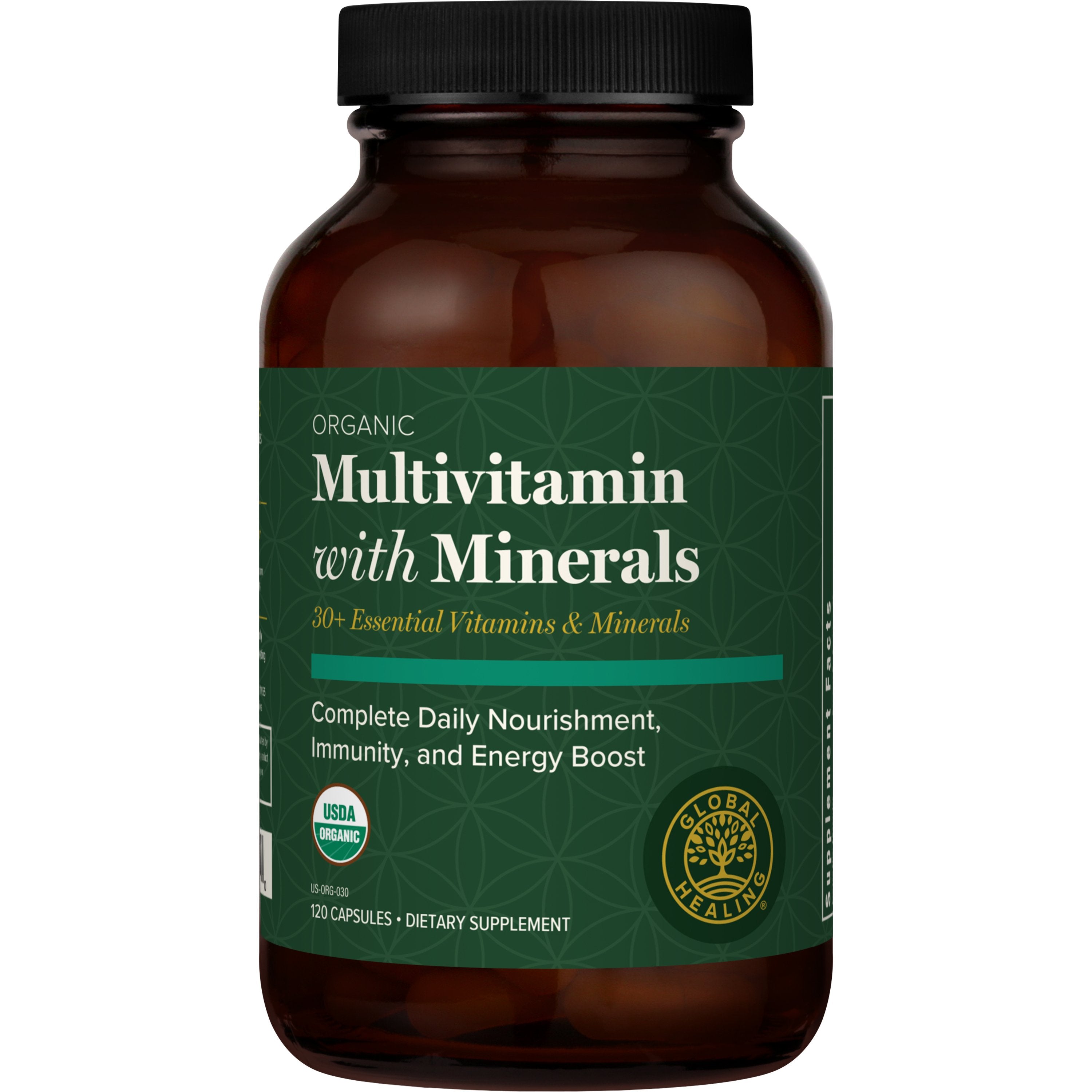 Organic Multivitamin With Minerals Bottle by Global Healing