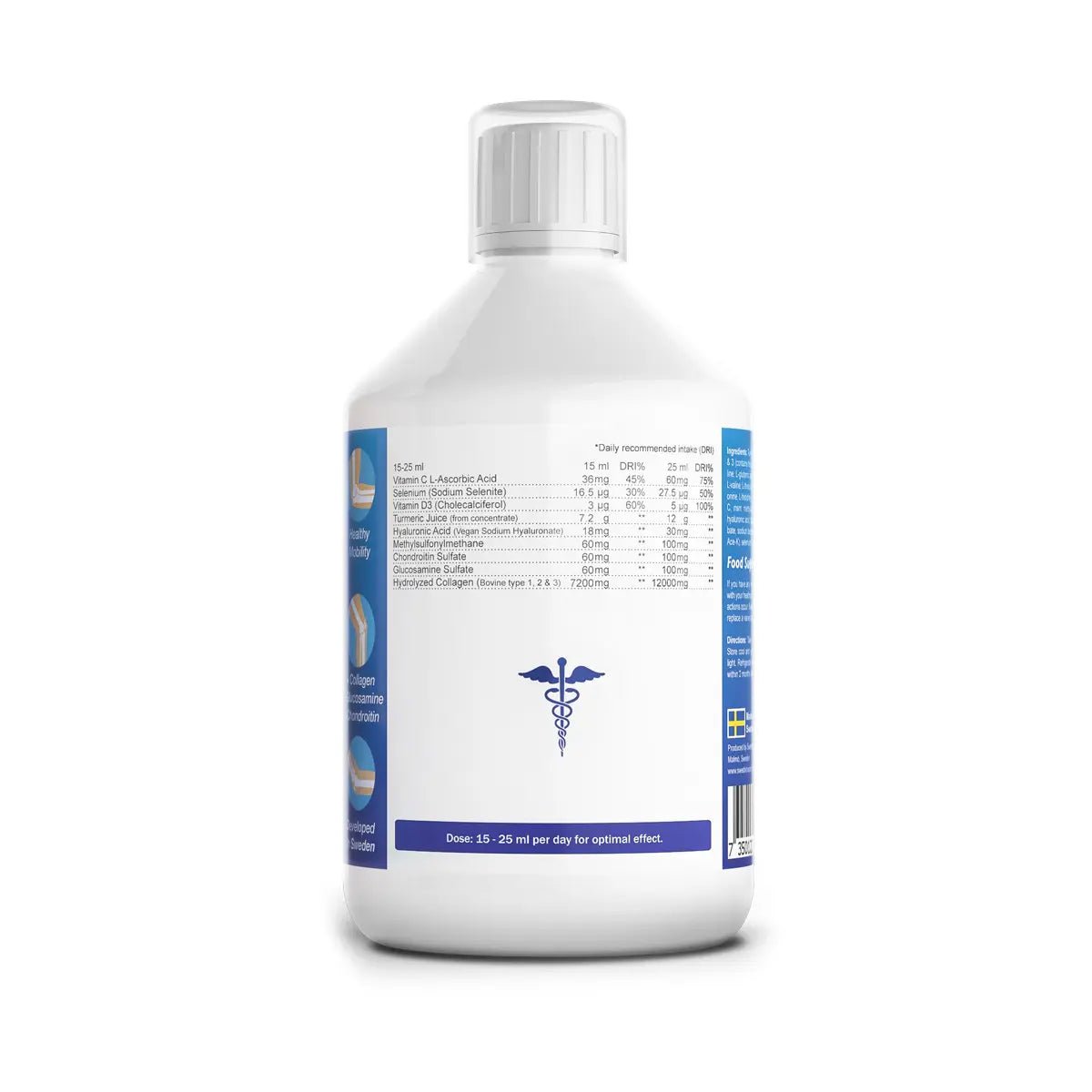 Swedish Nutra Joint Support Max 12000mg Collagen Bottle back