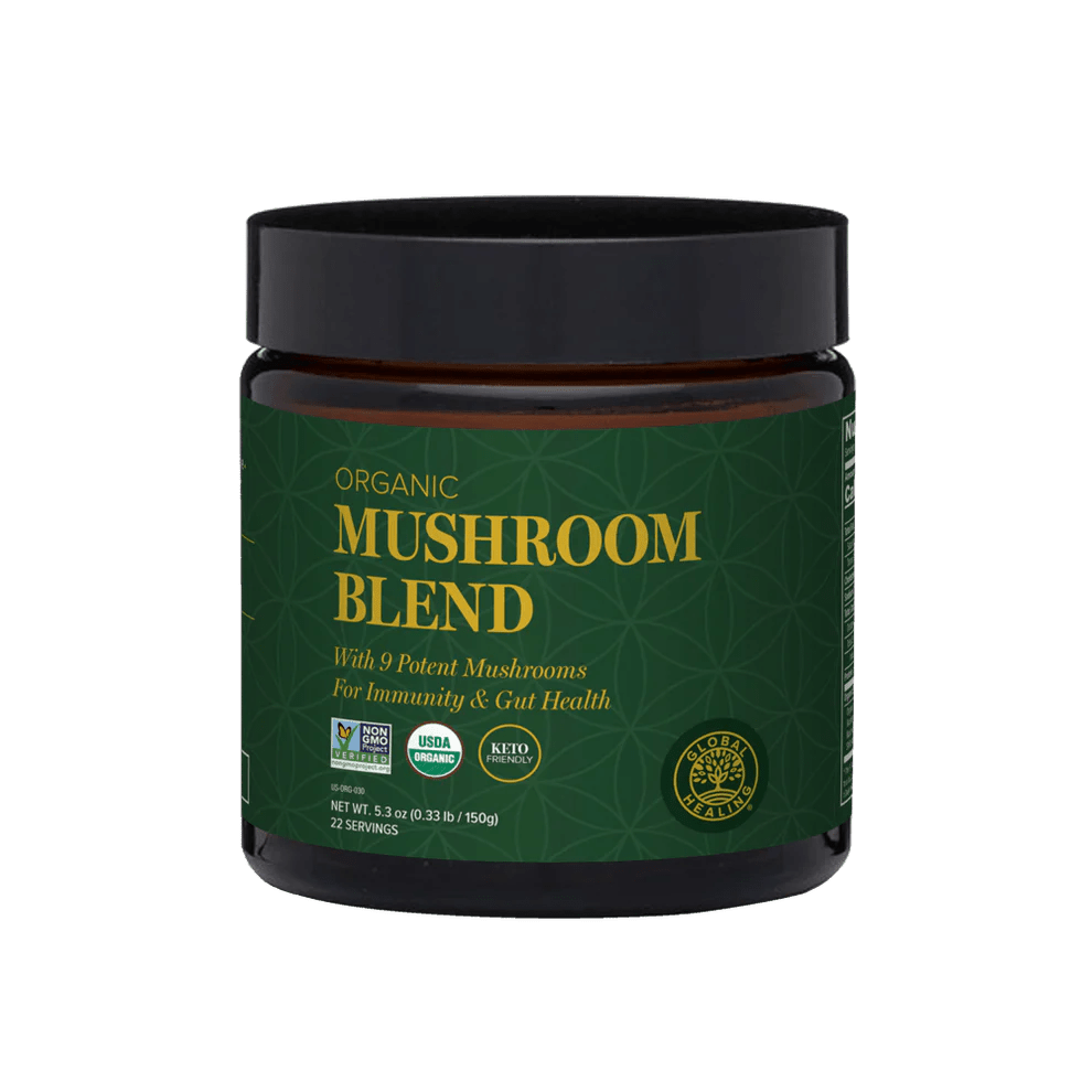 Mushroom Blend with 9 potent mushroom ingredients by Global Healing 150g Tub