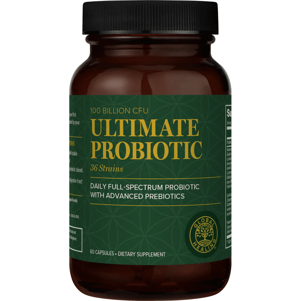 A bottle of Ultimate Probiotic by Global Healing