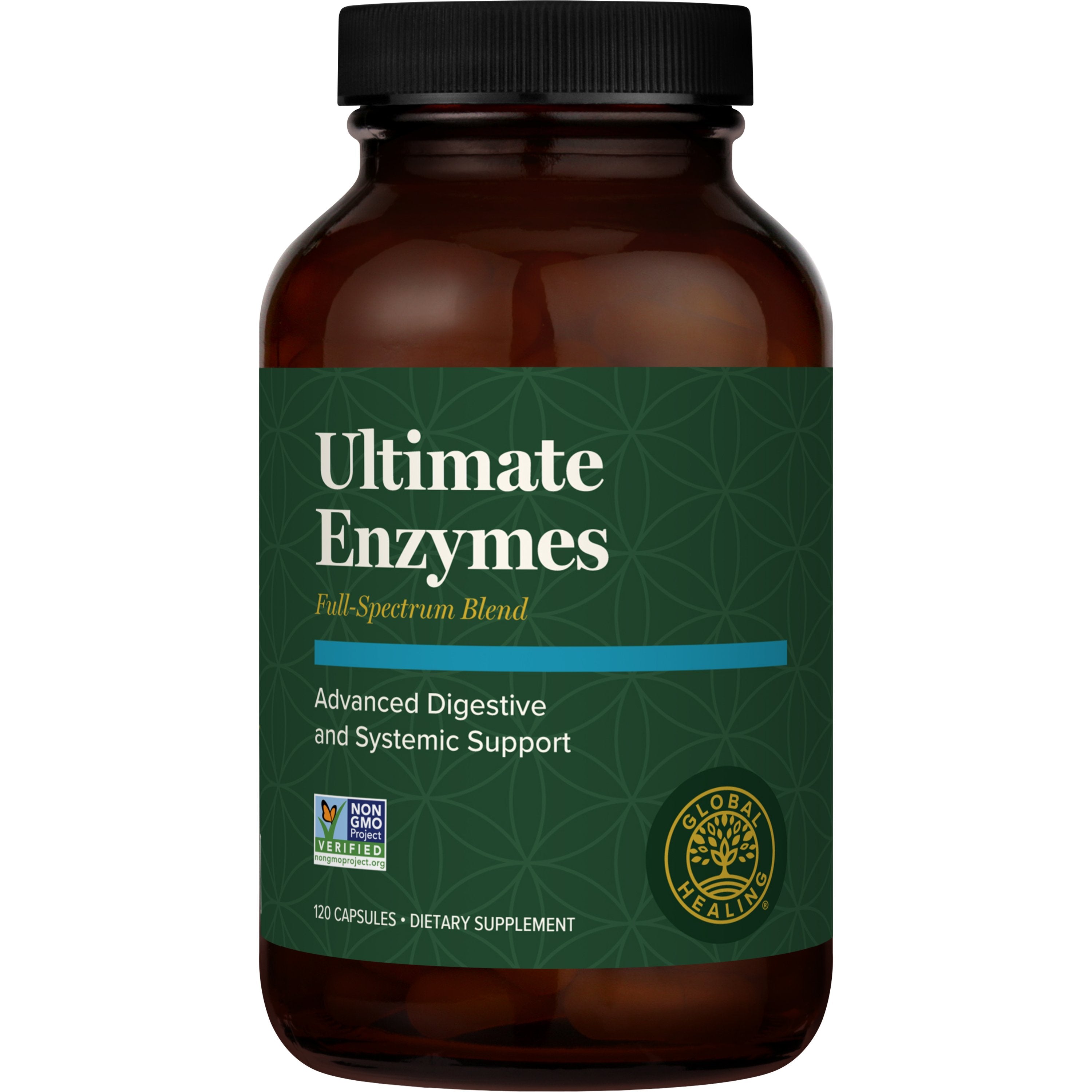 Ultimate Enzymes Gluten Free Vegan Formula 120 capsules Bottle by Global Healing