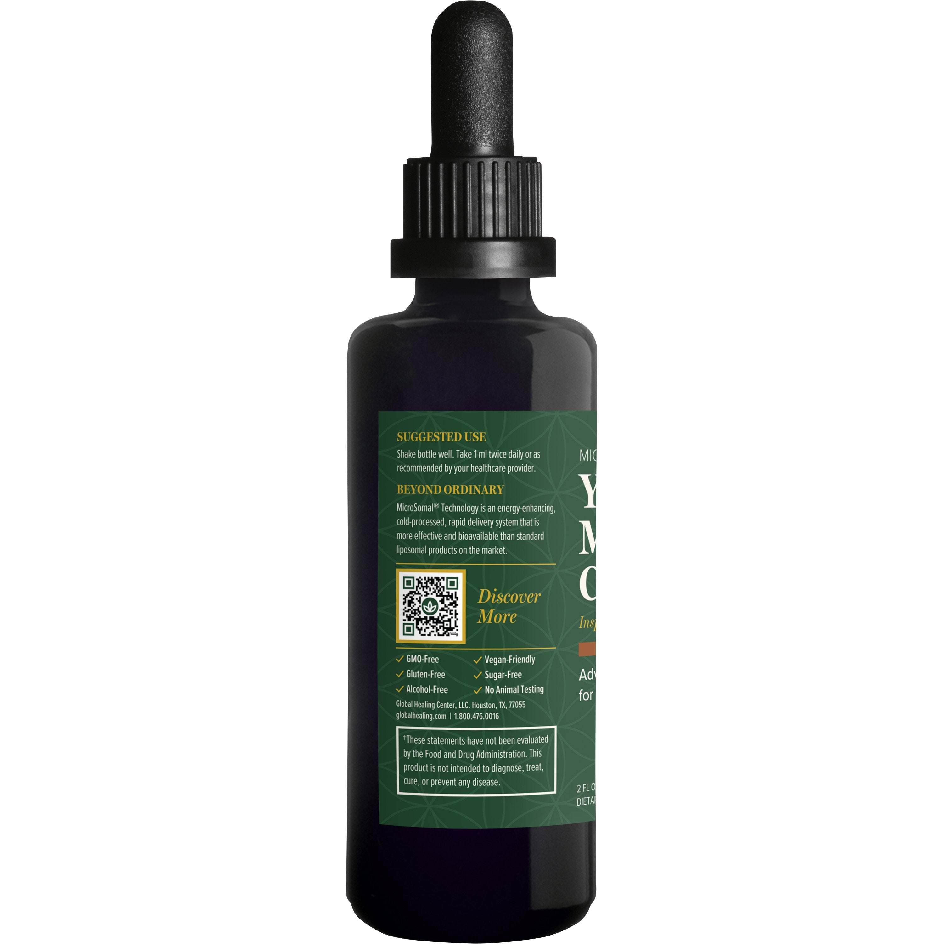 Yeast and Mould Cleanse Bottle left view by Global Healing