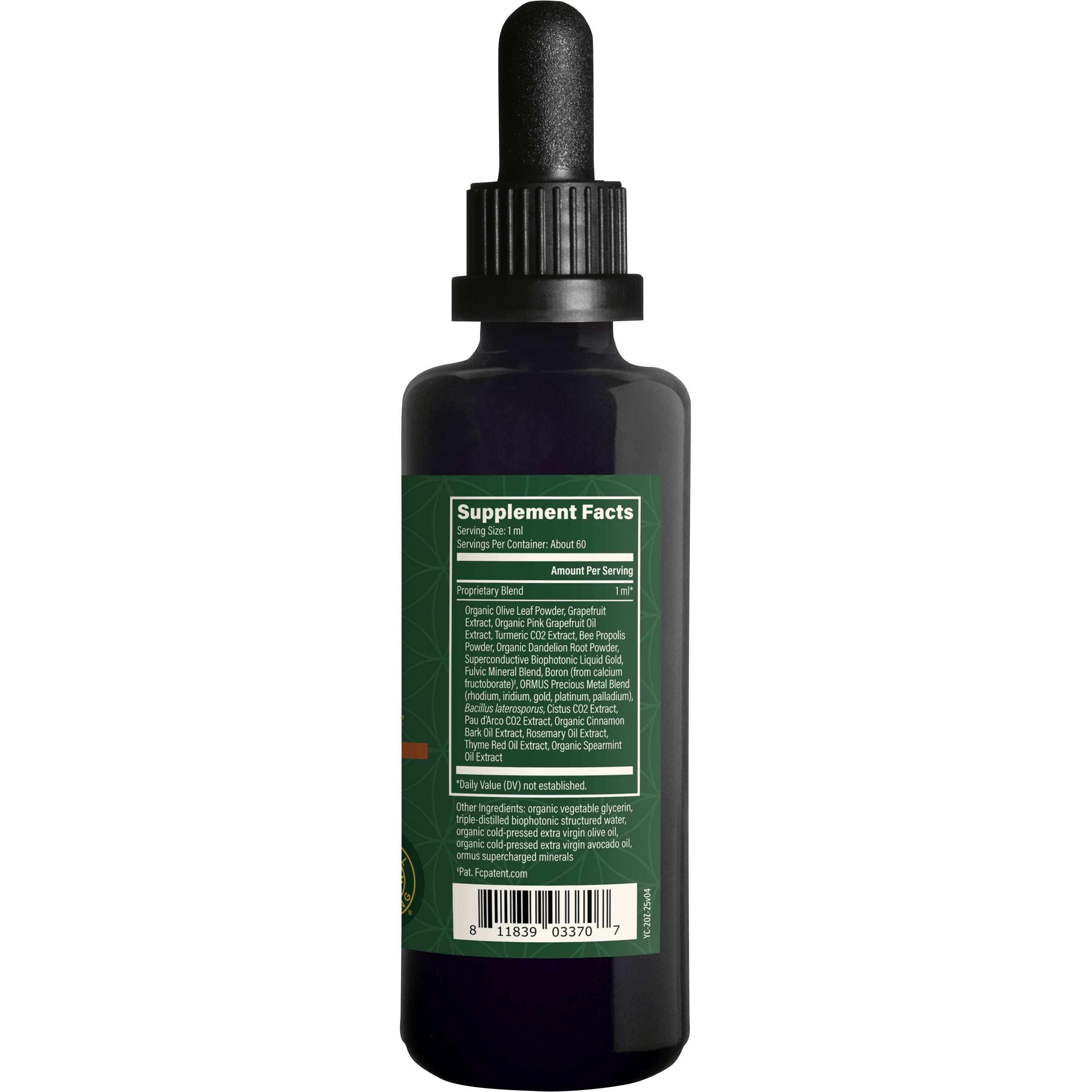 Yeast and Mould Cleanse Bottle right view by Global Healing