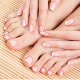 Hands and feet showing healthy nails