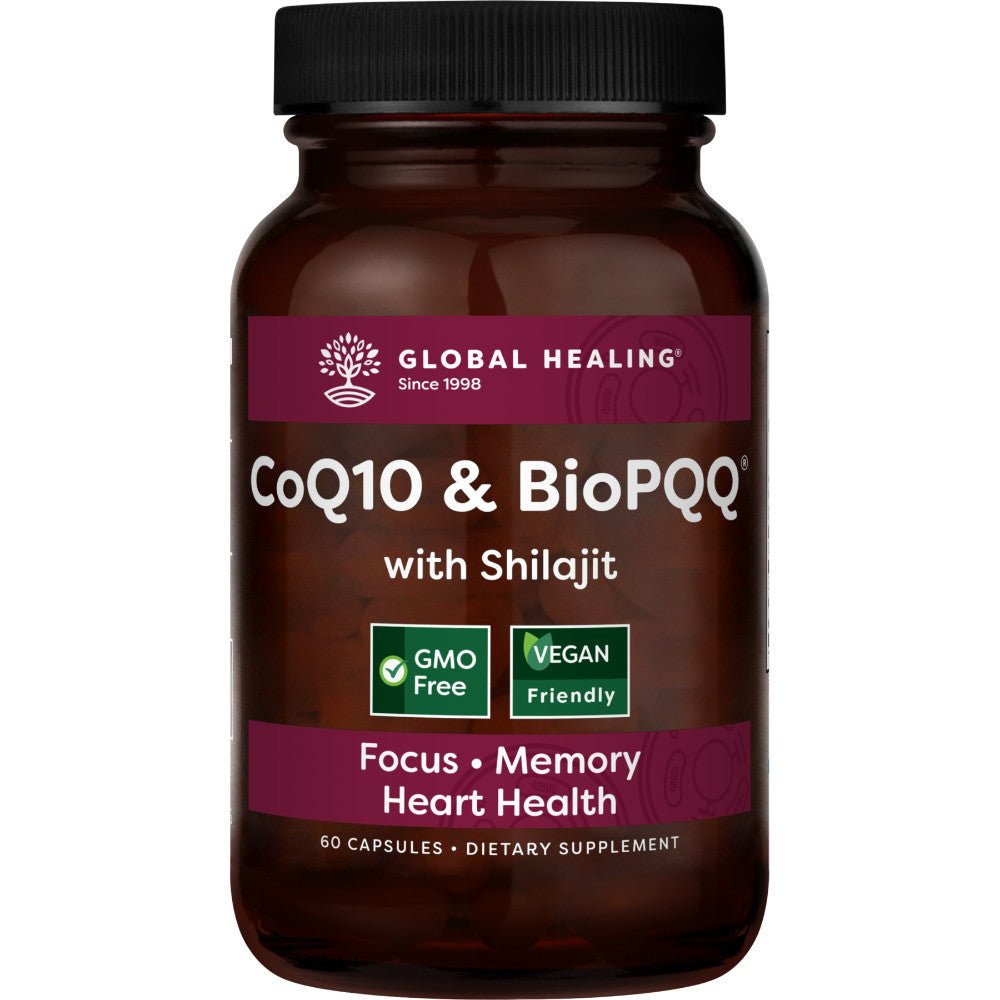 Global Healing CoQ10 & BioPQQ With Shilajit 60 Capsules Bottle