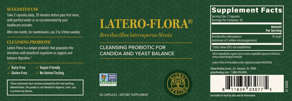 supplement facts for the latero flora probiotic