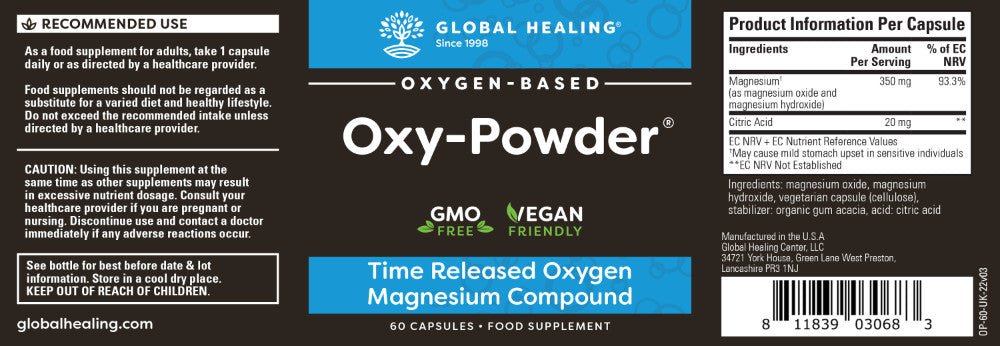 Global Healing Oxy-Powder 60 Capsules Label