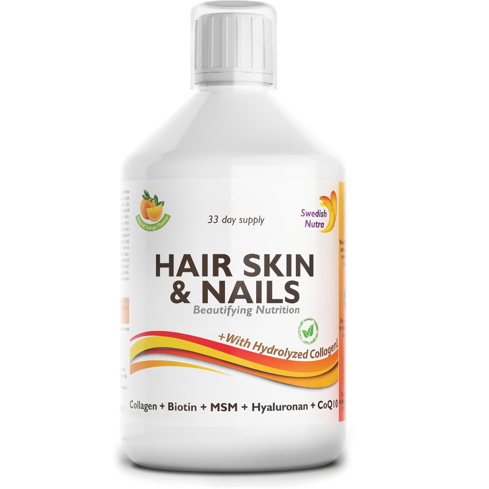 Swedish Nutra Hair, Skin and Nails with Hydrolyzed Collagen Bottle